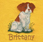 Brittany puppy embroidery