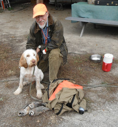 Eli, 4 month old Spinone at Ruffwood Game Farm